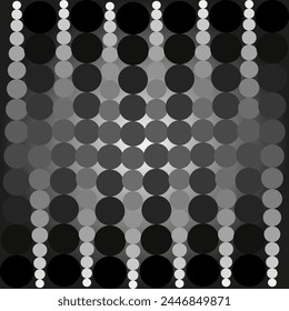 Abstract geometric pattern in the form of large and small circles on a gray background