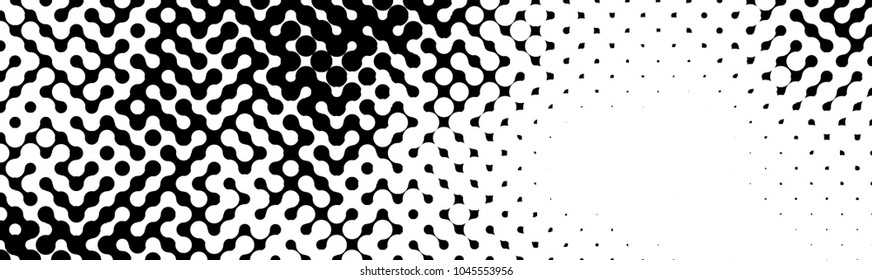 Abstract geometric pattern formed by black and white circles of different size.Vector illustration of a dotted background
