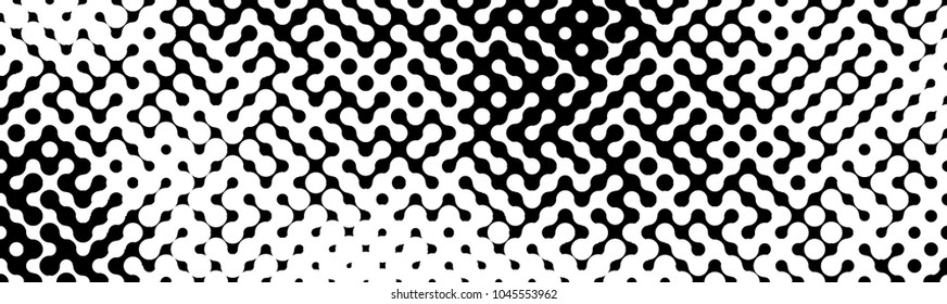 Abstract geometric pattern formed by black and white circles of different size.Vector illustration of a dotted background