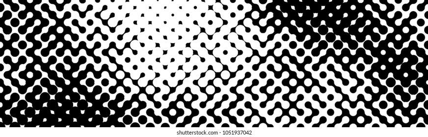 Abstract geometric pattern formed by black and white circles of different size.Vector illustration of a dotted background