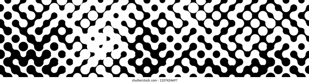 Abstract geometric pattern formed by black and white circles of different size.Vector illustration of a dotted background