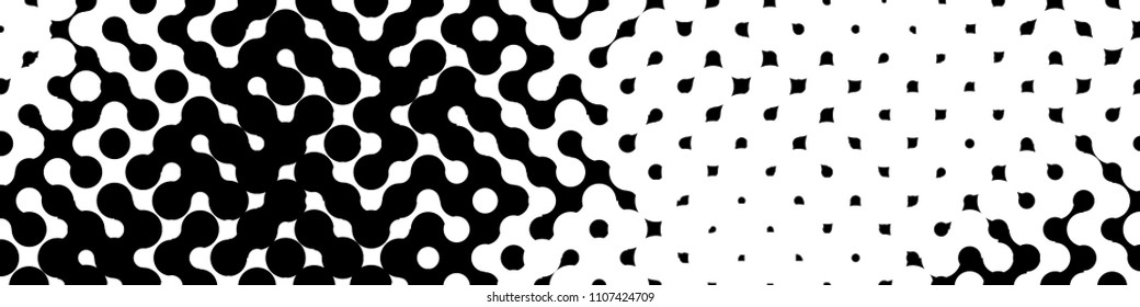 Abstract geometric pattern formed by black and white circles of different size.Vector illustration of a dotted background