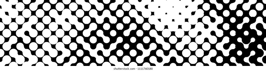 Abstract geometric pattern formed by black and white circles of different size.Vector illustration of a dotted background