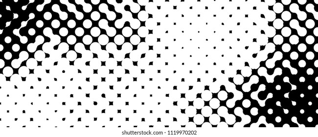 Abstract geometric pattern formed by black and white circles of different size.Vector illustration of a dotted background