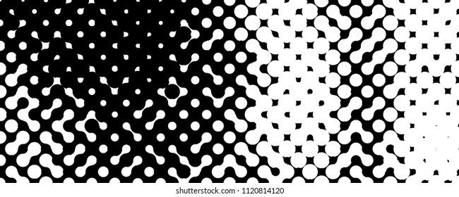 Abstract geometric pattern formed by black and white circles of different size.Vector illustration of a dotted background