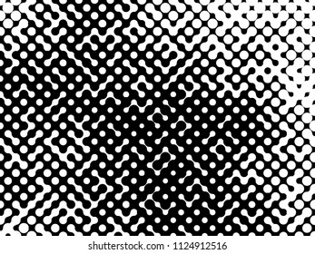Abstract geometric pattern formed by circles of different size.Vector illustration of a dotted background. Black and white geometrical compositon.