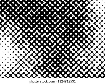 Abstract geometric pattern formed by circles of different size.Vector illustration of a dotted background. Black and white geometrical compositon.