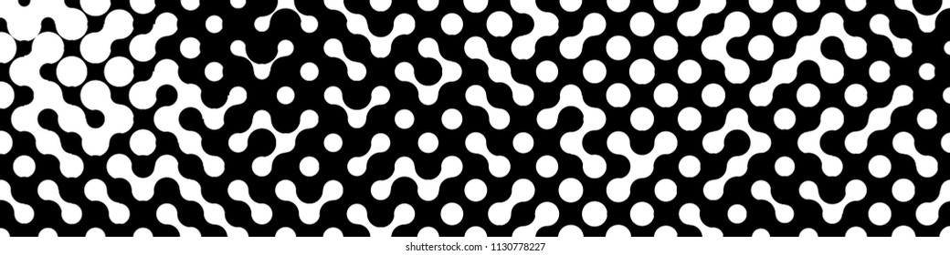 Abstract geometric pattern formed by black and white circles of different size.Vector illustration of a dotted background