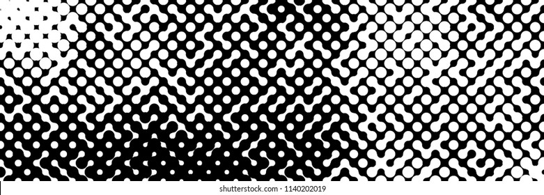 Abstract geometric pattern formed by black and white circles of different size.Vector illustration of a dotted background