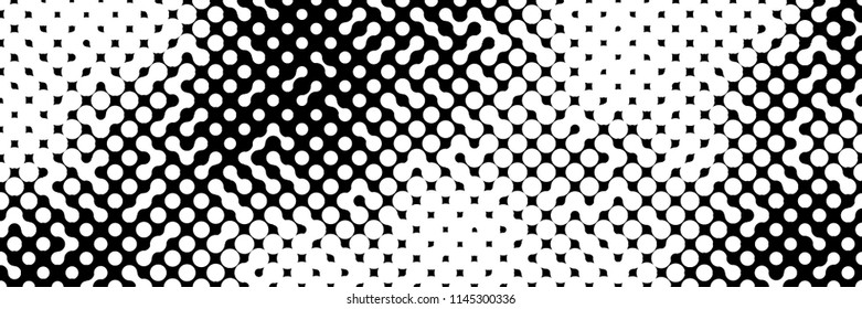Abstract geometric pattern formed by black and white circles of different size.Vector illustration of a dotted background.