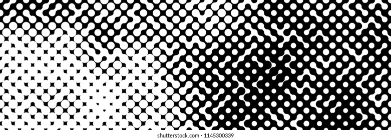 Abstract geometric pattern formed by black and white circles of different size.Vector illustration of a dotted background.
