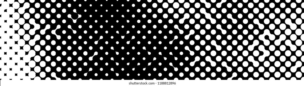 Abstract geometric pattern formed by circles of different size.Vector illustration of a dotted background. Black and white geometrical compositon.