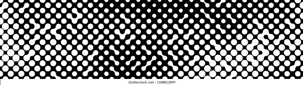 Abstract geometric pattern formed by circles of different size.Vector illustration of a dotted background. Black and white geometrical compositon.