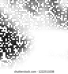 Abstract geometric pattern formed by circles of different size.Vector illustration of a dotted background. Black and white geometrical compositon.