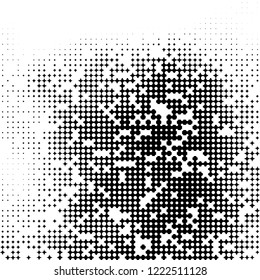 Abstract geometric pattern formed by circles of different size.Vector illustration of a dotted background. Black and white geometrical compositon.