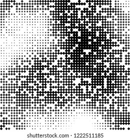 Abstract geometric pattern formed by circles of different size.Vector illustration of a dotted background. Black and white geometrical compositon.