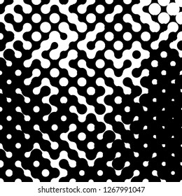 Abstract geometric pattern formed by circles of different size.Vector illustration of a dotted background. Black and white geometrical compositon.