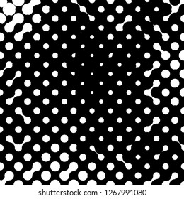 Abstract geometric pattern formed by circles of different size.Vector illustration of a dotted background. Black and white geometrical compositon.