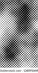 Abstract geometric pattern formed by circles of different size.Vector illustration of a dotted background. Black and white geometrical compositon.