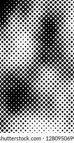 Abstract geometric pattern formed by circles of different size.Vector illustration of a dotted background. Black and white geometrical compositon.