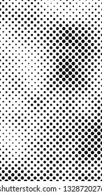 Abstract geometric pattern formed by circles of different size.Vector illustration of a dotted background. Black and white geometrical compositon.