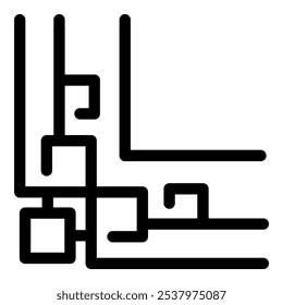 Abstract geometric pattern forming a unique and intricate corner design