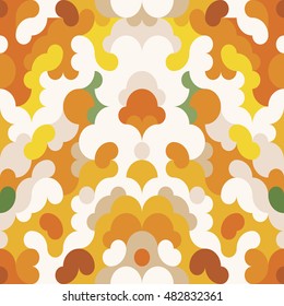 Abstract geometric pattern with fractured circles. orange colored. Seamless vector background.