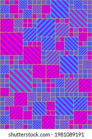Abstract Geometric Pattern generative computational art illustration