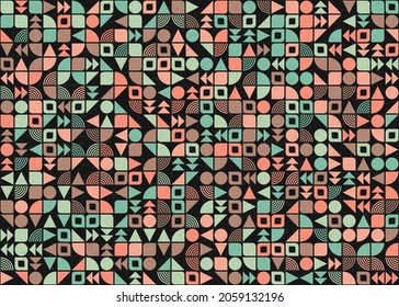 Abstract Geometric Pattern generative computational art illustration