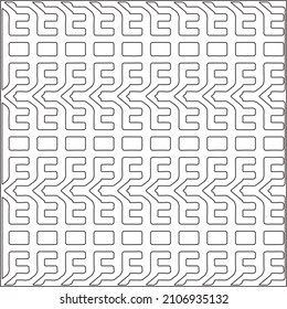 Abstract Geometric Pattern generative computational art illustration.Black and white pattern for wallpapers and backgrounds. line art.