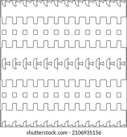 Abstract Geometric Pattern generative computational art illustration.Black and white pattern for wallpapers and backgrounds. line art.