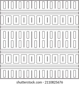 Abstract Geometric Pattern generative computational art illustration.Black and white pattern for wallpapers and backgrounds. line art.