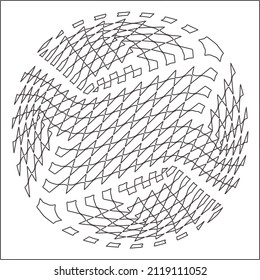 Abstract Geometric Pattern generative computational art illustration.Black and 
white pattern for wallpapers and backgrounds. line art.