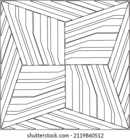 Abstract Geometric Pattern generative computational art illustration.Black and 
white pattern for wallpapers and backgrounds. line art.