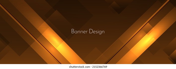 Abstract geometric pattern gold elegant modern banner vector