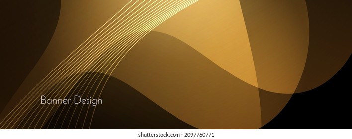 Abstract geometric pattern gold modern banner design 