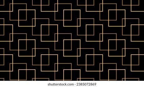Patrón geométrico abstracto. Eslabones dorados sobre fondo negro Para decoración de tela hogar fondo diseño de superficie acondicionamiento Vector