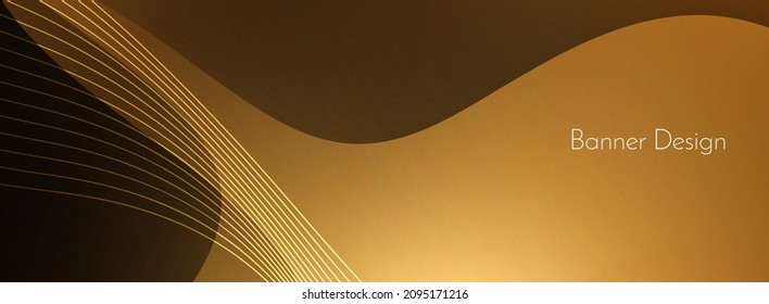 Abstract geometric pattern gold shiny modern banner vector