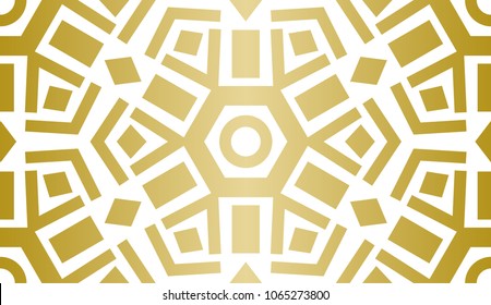 Abstract geometric pattern. Golden texture. Kaleidoscope.