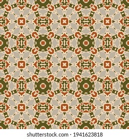 Abstract geometric pattern in gray green red. Print, cloth design, wallpaper. Vector seamless.