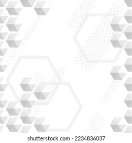 Abstract geometric pattern with gray hexagons on a white background. Seamless linear relationships. Stylish fractal texture. Vector pattern to fill the background