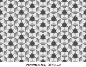 Abstract geometric pattern in grayscale, kaleidoscope pattern in grey