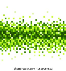 Patrón geométrico abstracto de cuadrados verdes sobre fondo blanco.Ilustración vectorial.