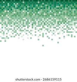 Abstraktes geometrisches Muster von grünen Quadraten auf weißem Hintergrund.Vektorgrafik