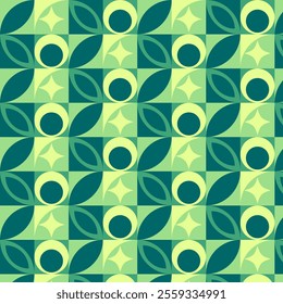 Abstract geometric pattern in green tones