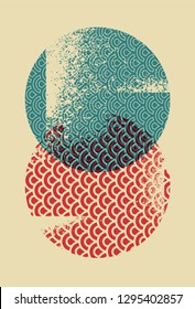 Abstract geometric pattern grunge background. Retro vector illustration.