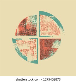 Abstract geometric pattern grunge background. Retro vector illustration.