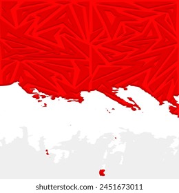 Abstract geometric pattern with grunge flat design in red and white color style. Vector illustration. Suitable for poster, wallpaper, banner and wall art.