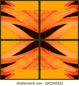 Abstract geometric pattern. Grunge vector abstract hand - painted ornament. Kaleidoscope brush stroke element.