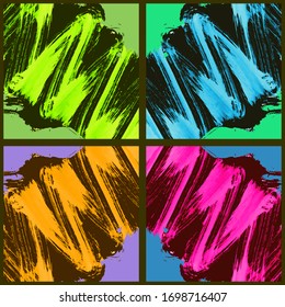 Patrón geométrico abstracto. Grunge vectorial mano abstracta - adorno pintado. Elemento de trazo de pincel Kaleidoscope.